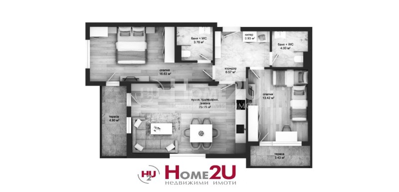 Satılık  2 yatak odası Plovdiv , Karşiyaka , 104 metrekare | 50353268 - görüntü [8]
