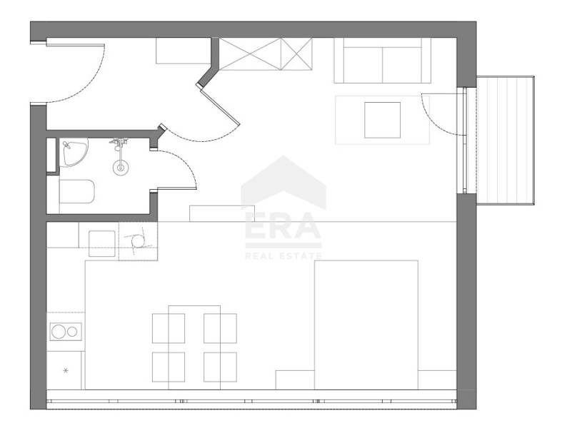 Продава 1-СТАЕН, гр. София, Лозенец, снимка 5 - Aпартаменти - 49124521