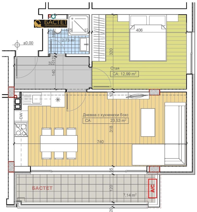 Продава  2-стаен град София , Карпузица , 75 кв.м | 74968106