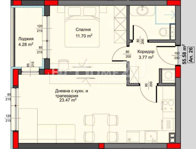 Myytävänä  1 makuuhuone Varna , Asparuhovo , 65 neliömetriä | 70988337 - kuva [4]