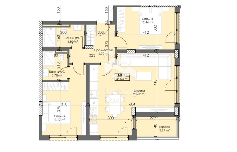 На продаж  2 спальні Пловдив , Тракия , 104 кв.м | 25205538 - зображення [2]