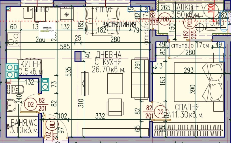 Продава  2-стаен град Пловдив , Кючук Париж , 62 кв.м | 58151899 - изображение [2]