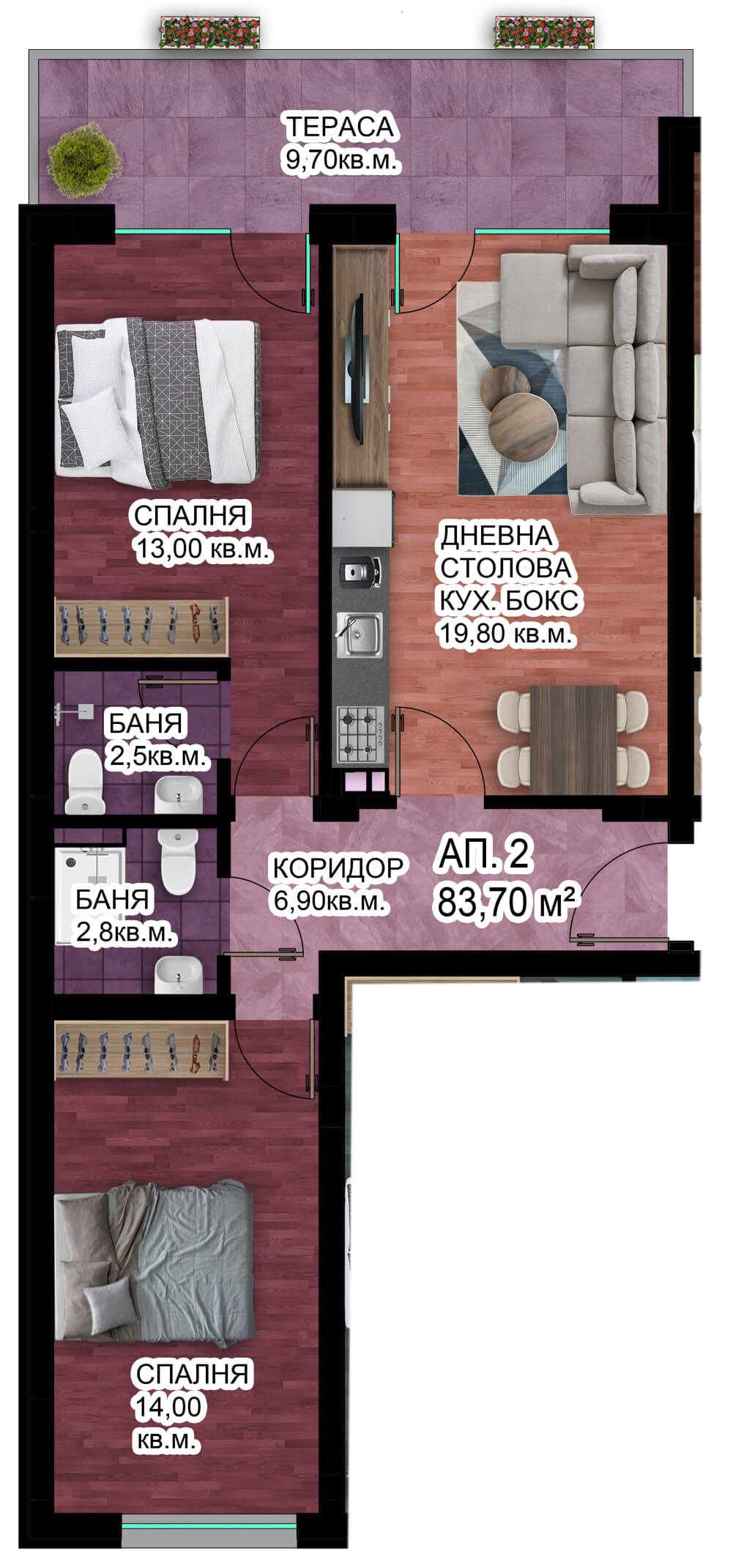 Продава 3-СТАЕН, гр. Пловдив, Христо Смирненски, снимка 2 - Апартаменти - 55020819