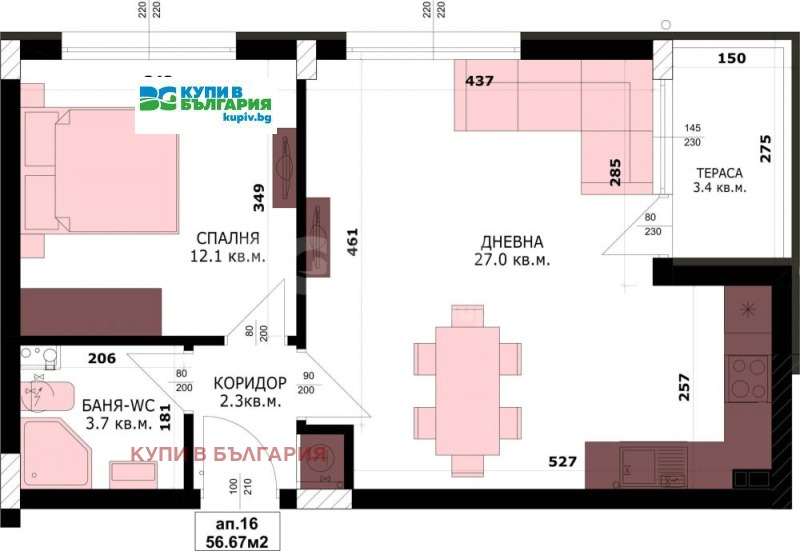 Продава 2-СТАЕН, гр. Варна, Кайсиева градина, снимка 1 - Aпартаменти - 49124217