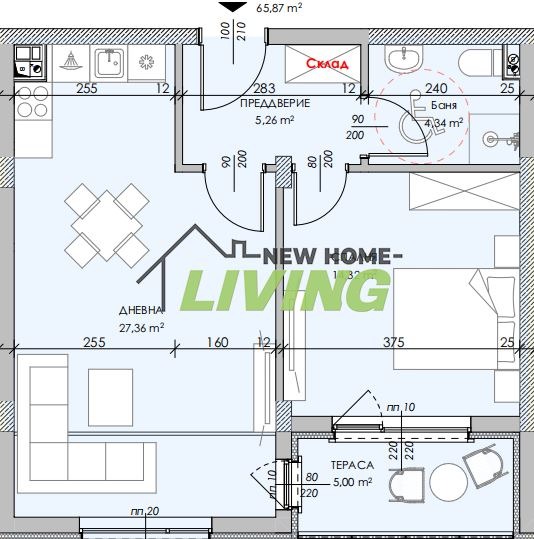 Продава  2-стаен град Пловдив , Беломорски , 78 кв.м | 69907272 - изображение [3]