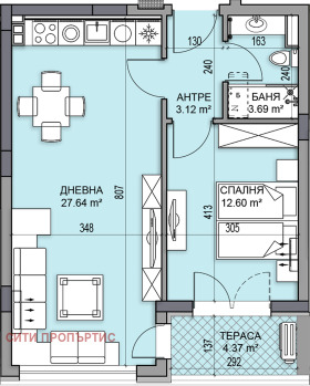 1 Schlafzimmer Gagarin, Plowdiw 1