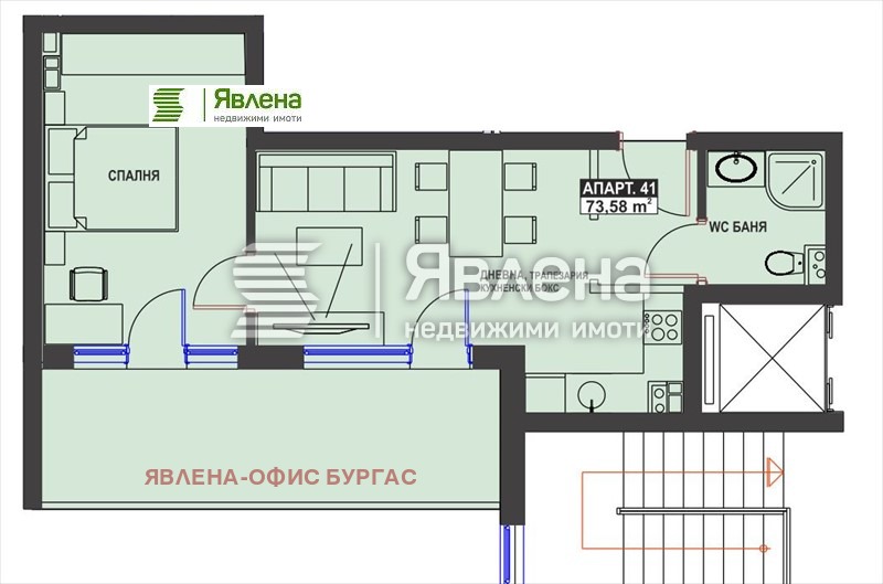 Продаја  1 спаваћа соба Бургас , Братја Миладинови , 74 м2 | 92050085