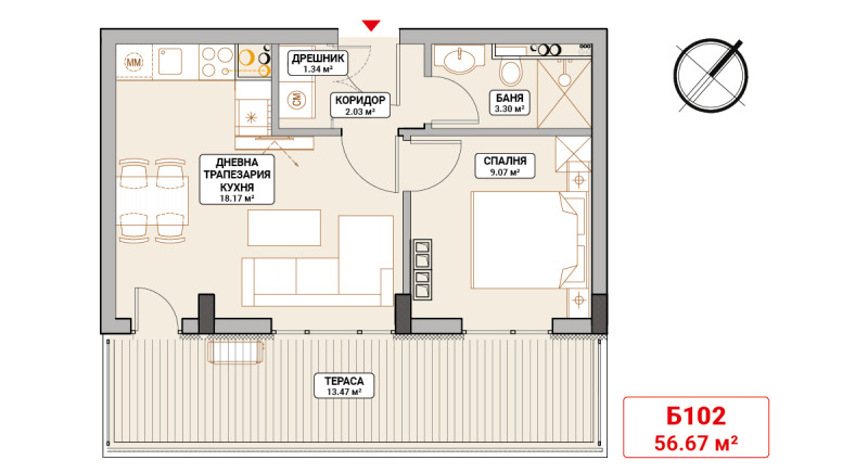 In vendita  1 camera da letto Sofia , Mladost 4 , 68 mq | 55157248 - Immagine [5]