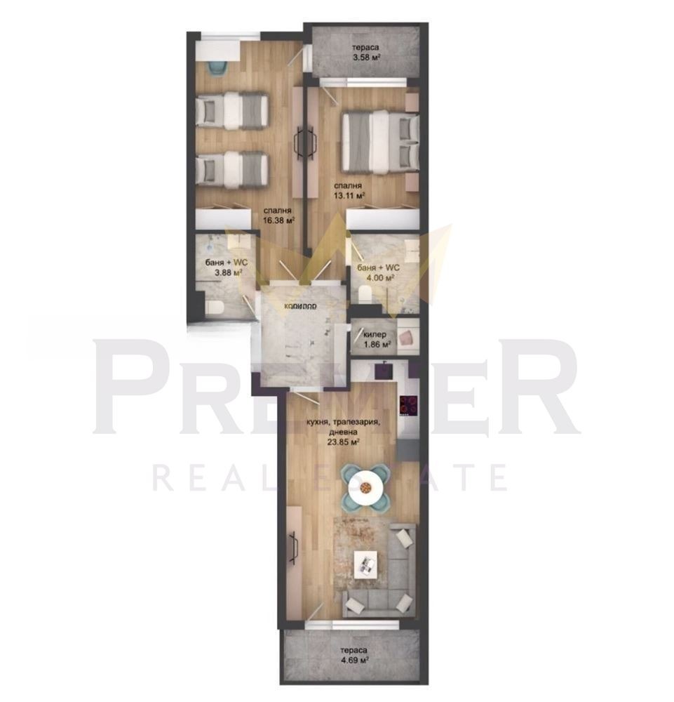 Продава 3-СТАЕН, гр. Пловдив, Кършияка, снимка 15 - Апартаменти - 56103145