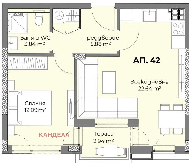 Na prodej  1 ložnice Plovdiv , Christo Smirnenski , 68 m2 | 95630510 - obraz [2]