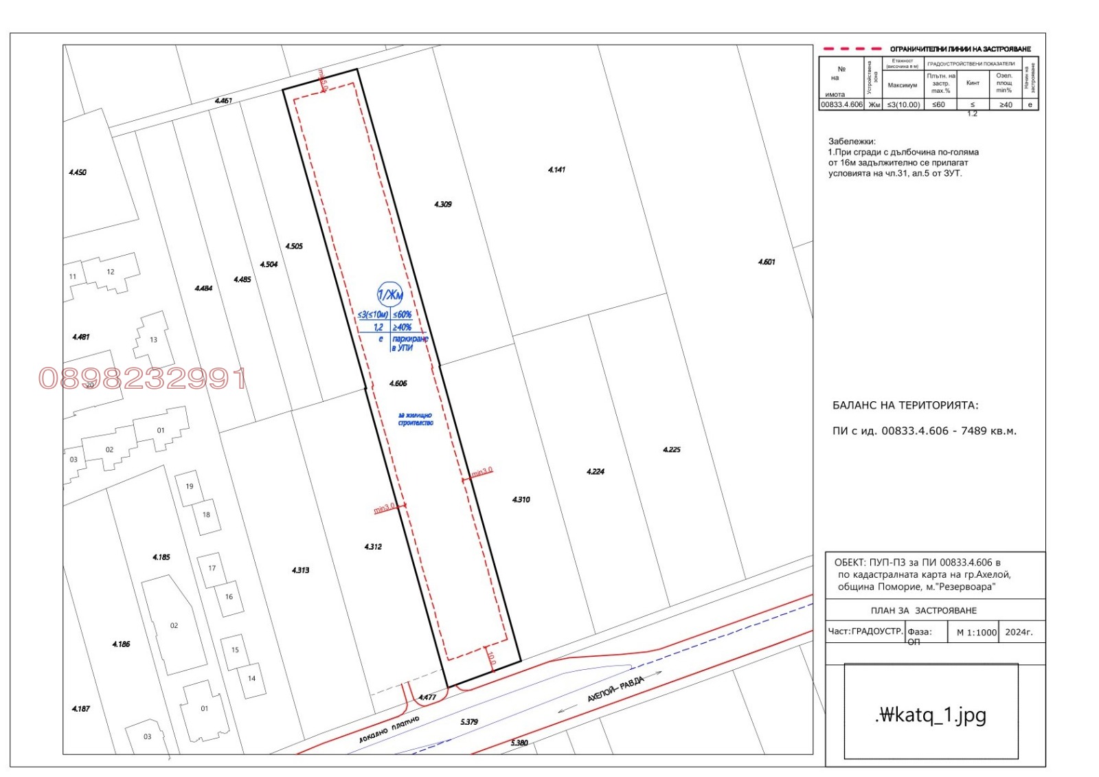 Продава ПАРЦЕЛ, гр. Ахелой, област Бургас, снимка 2 - Парцели - 56221409