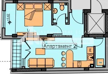 De vânzare  1 dormitor Plovdiv , Hristo Smirnensci , 60 mp | 17482098 - imagine [2]