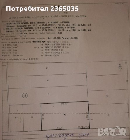 Продается  Сюжет область Пловдив , Ягодово , 10693 кв.м | 28414124