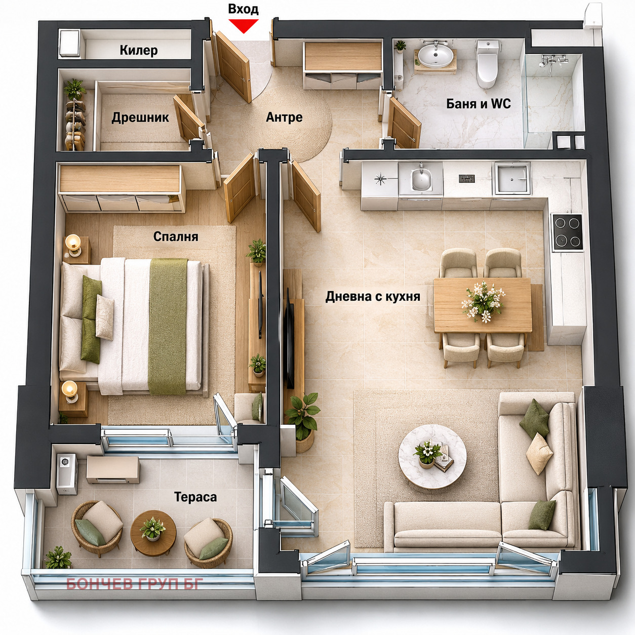 Продава 2-СТАЕН, гр. Бургас, Славейков, снимка 6 - Апартаменти - 56721543