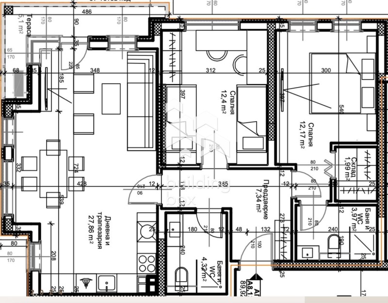 Myytävänä  2 makuuhuonetta Plovdiv , Ostromila , 109 neliömetriä | 78397726 - kuva [7]