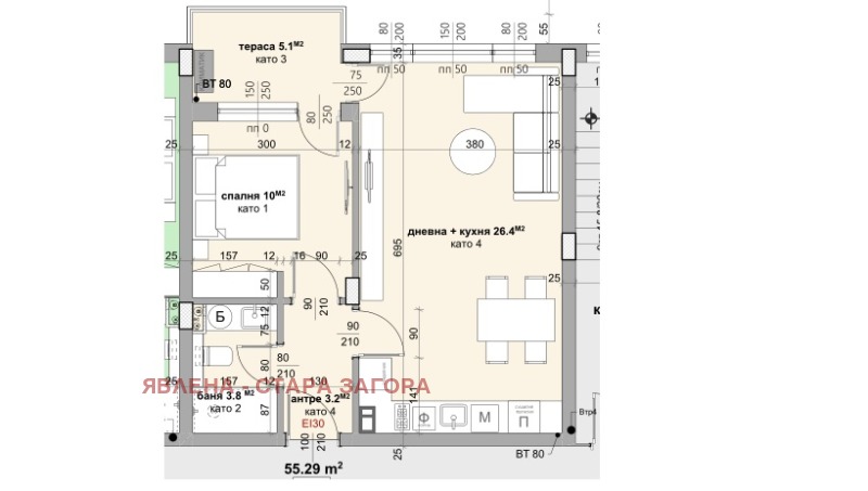 Myytävänä  1 makuuhuone Stara Zagora , Ajazmoto , 67 neliömetriä | 23689189 - kuva [4]