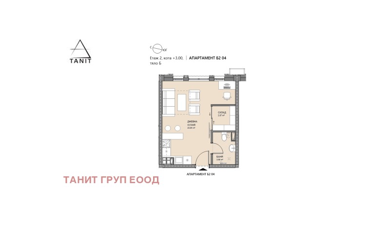 Myytävänä  Studio Sofia , Levski G , 43 neliömetriä | 99475423 - kuva [3]
