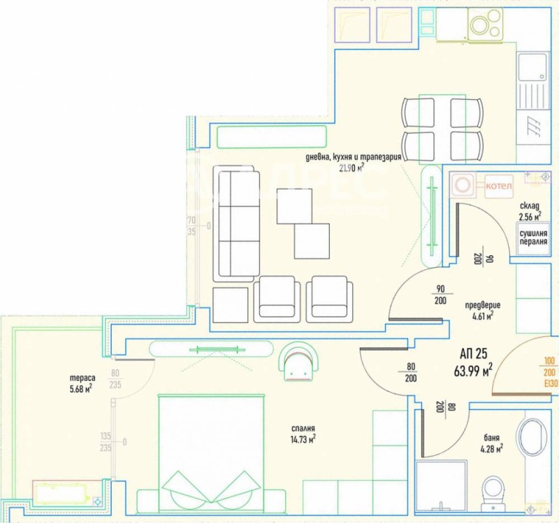 À venda  1 quarto Sofia , Malinova dolina , 75 m² | 83890839 - imagem [4]