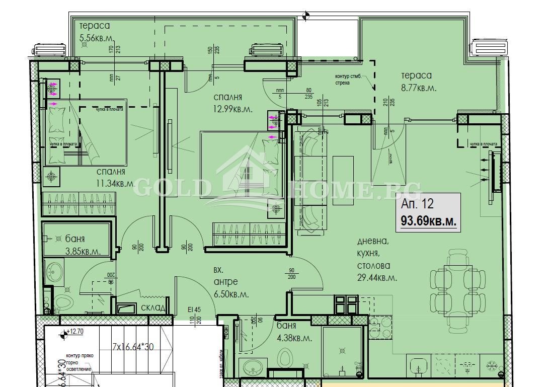 Продава 3-СТАЕН, гр. Пловдив, Кючук Париж, снимка 4 - Апартаменти - 54307279