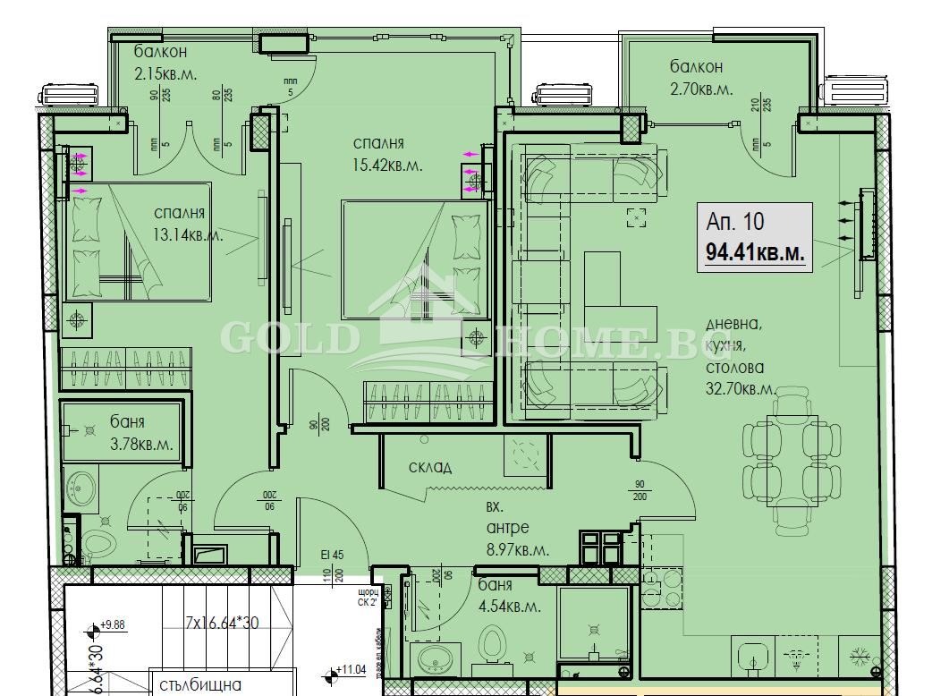Продава 3-СТАЕН, гр. Пловдив, Кючук Париж, снимка 2 - Апартаменти - 54307279