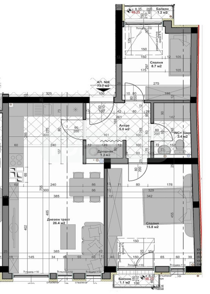 Продава  3-стаен град Варна , Зимно кино Тракия , 104 кв.м | 54800828 - изображение [2]