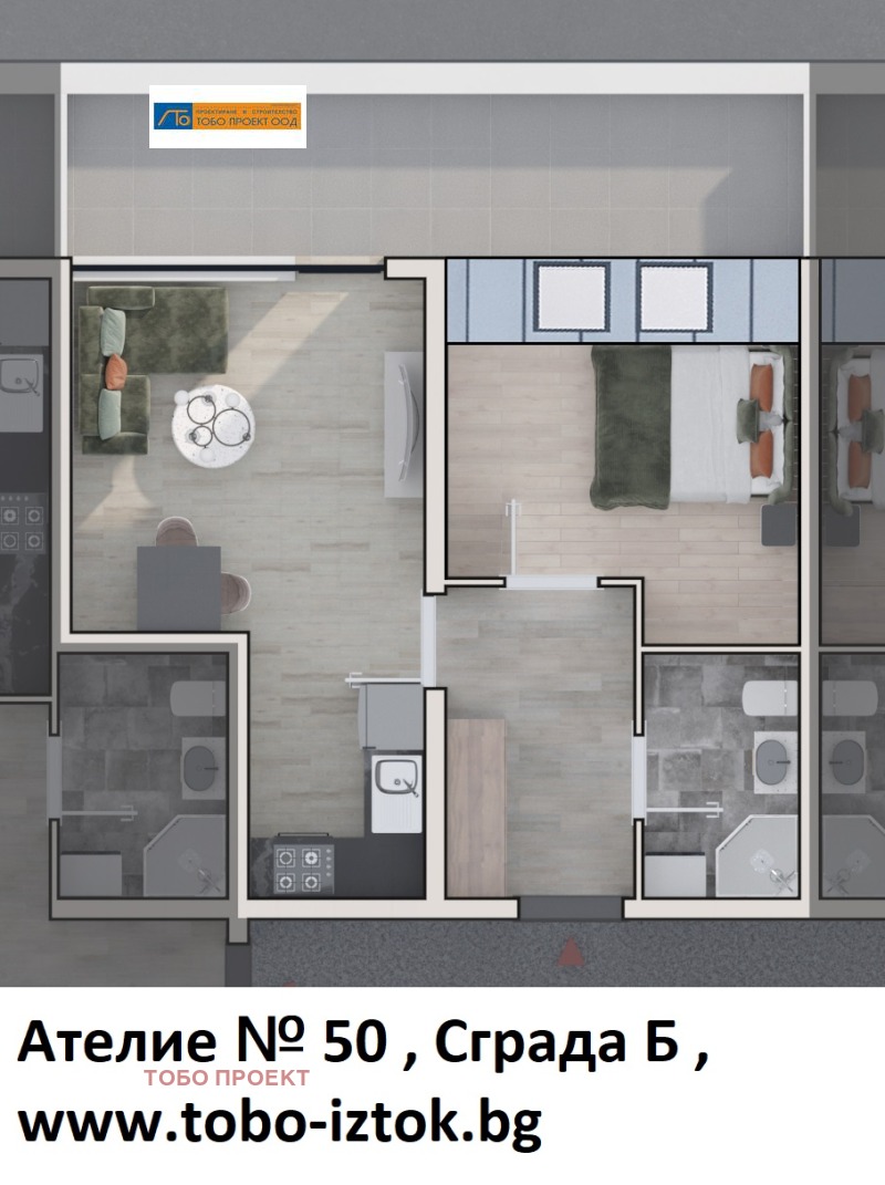 Продава АТЕЛИЕ, ТАВАН в град София, Дружба 2 - 67 кв.м / 128 913 € » 252 131.91 лв., ТОБО ПРОЕКТ