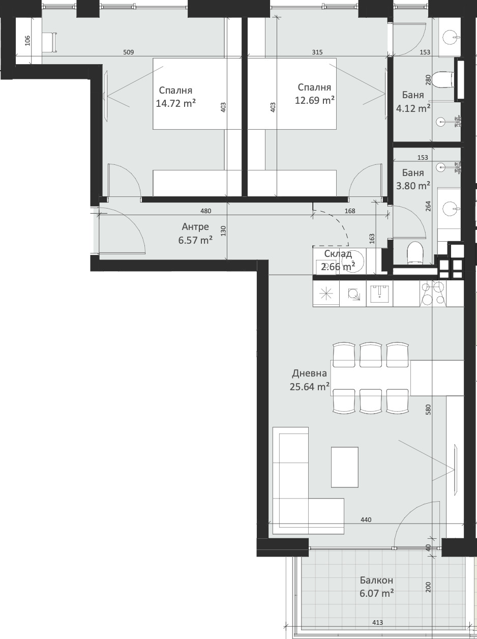 Продава 3-СТАЕН, гр. София, Малинова долина, снимка 2 - Апартаменти - 51658383