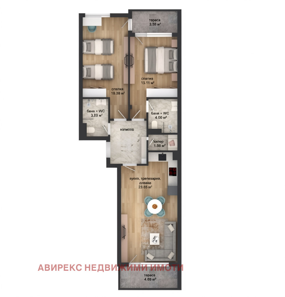 Продава 3-СТАЕН, гр. Пловдив, Кършияка, снимка 13 - Апартаменти - 55938407