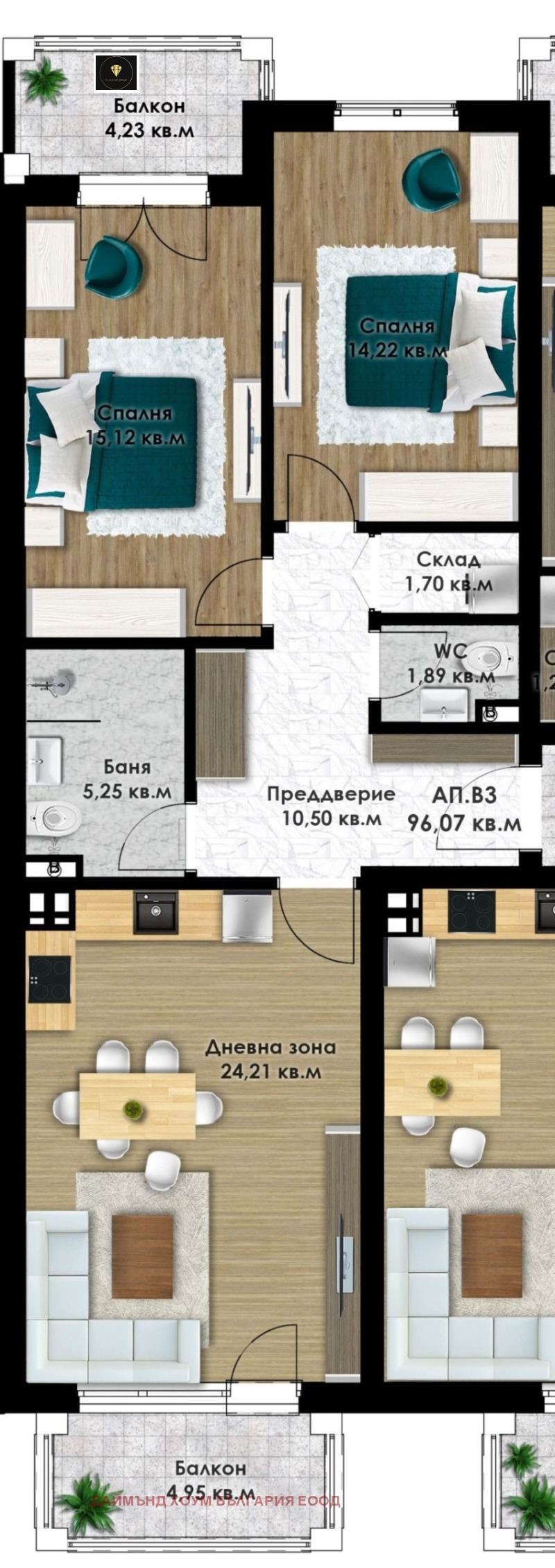 Продава 3-СТАЕН, гр. Пловдив, Коматевско шосе, снимка 2 - Aпартаменти - 48380541