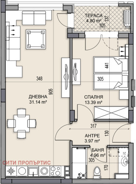 1 dormitorio Gagarin, Plovdiv 1