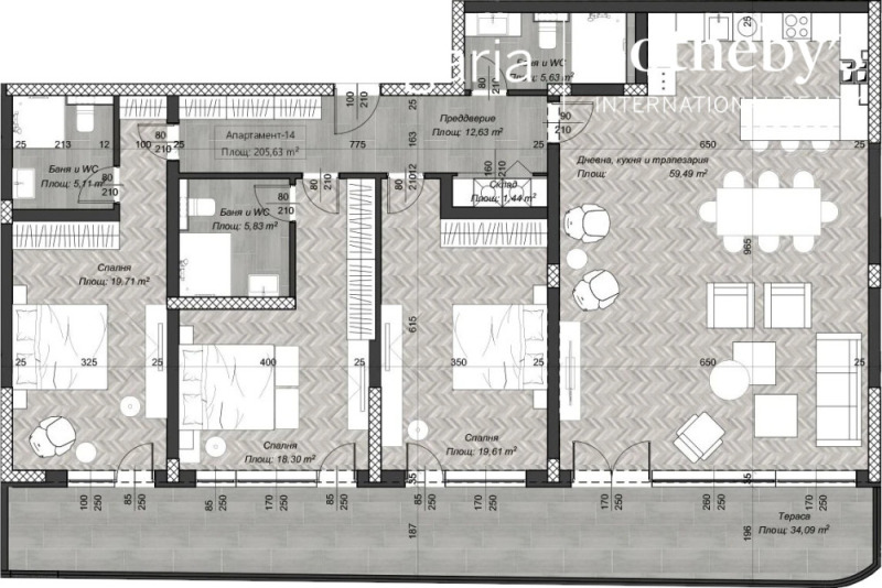 Te koop  3 slaapkamers Sofia , Tsentar , 242 m² | 46511285 - afbeelding [11]