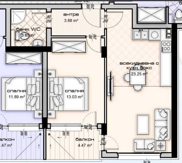 Zu verkaufen  1 Schlafzimmer Warna , Kajsiewa gradina , 72 qm | 46145145