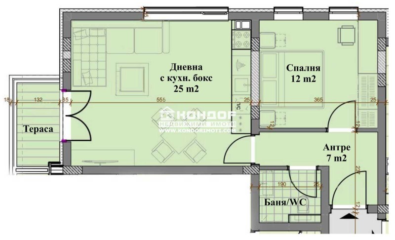 Na prodej  1 ložnice Plovdiv , Christo Smirnenski , 75 m2 | 93415454 - obraz [2]