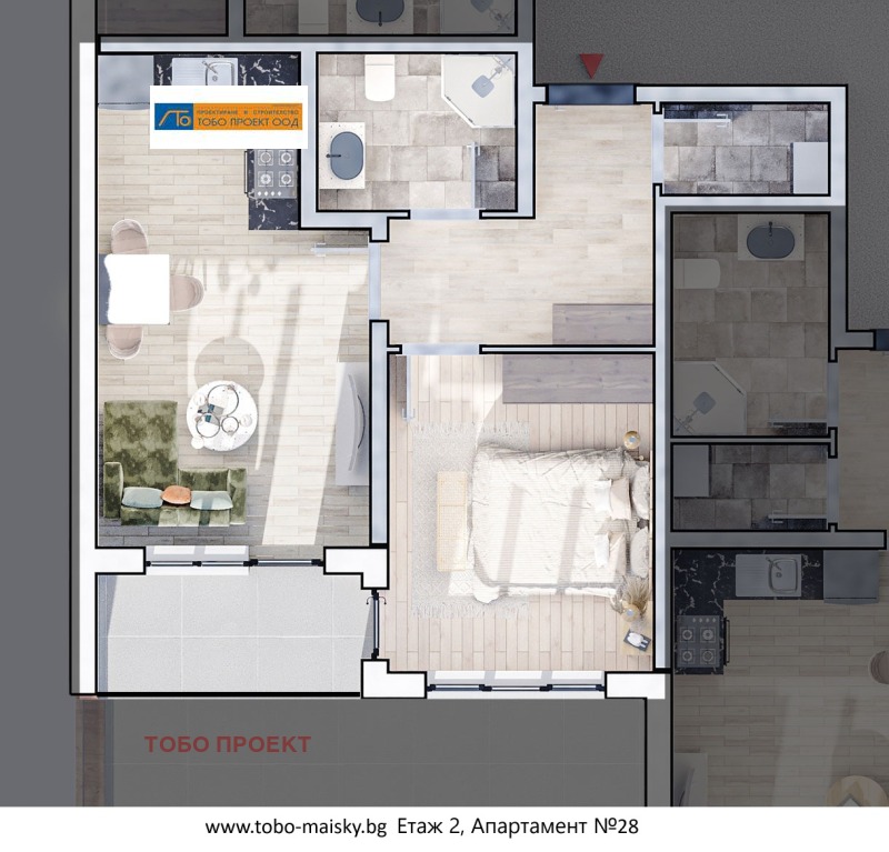In vendita  1 camera da letto Sofia , Liulin 10 , 71 mq | 67355857 - Immagine [2]