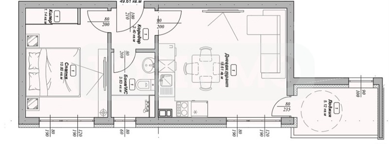 Til salg  1 soveværelse Varna , m-t Pchelina , 57 kvm | 18883181 - billede [3]