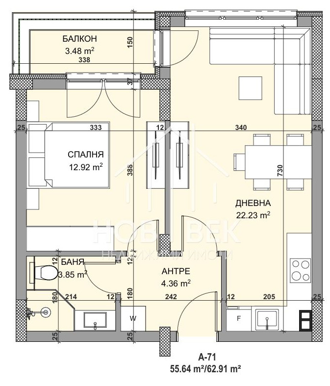 À venda  1 quarto Varna , Vladislav Varnentchik 1 , 63 m² | 88810240 - imagem [4]