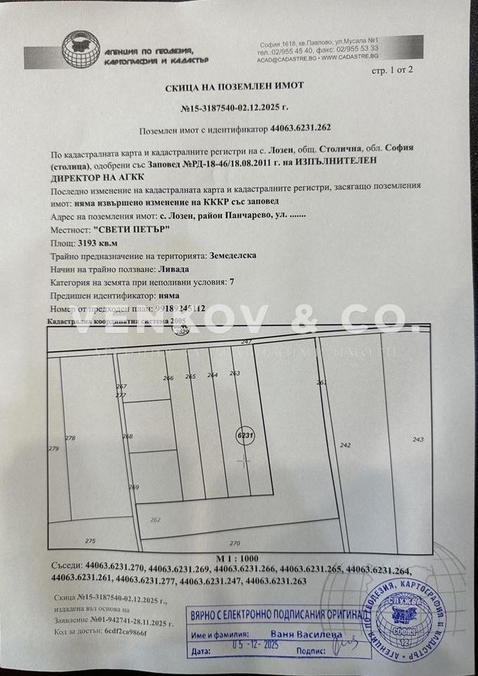 Продава ПАРЦЕЛ, гр. София, с. Лозен, снимка 2 - Парцели - 54652504