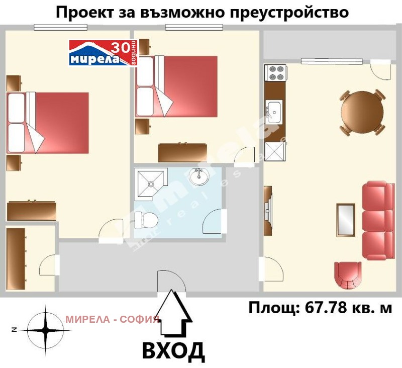 Продава  1 slaapkamer Sofia , Suchata reka , 67 кв.м | 89155757