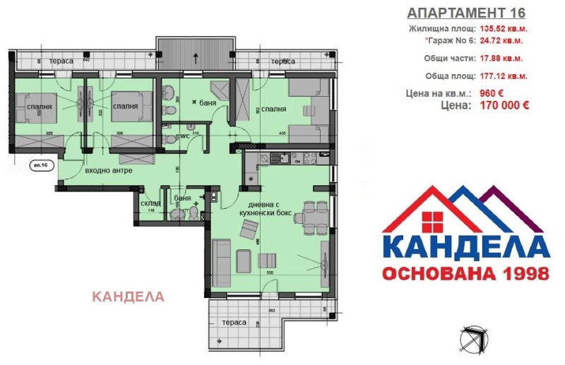 Продается  2 спальни Пловдив , Кючук Париж , 177 кв.м | 65619482 - изображение [2]