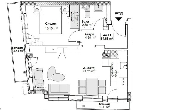 Продава 2-СТАЕН, гр. Пловдив, Младежки Хълм, снимка 1 - Aпартаменти - 49124395