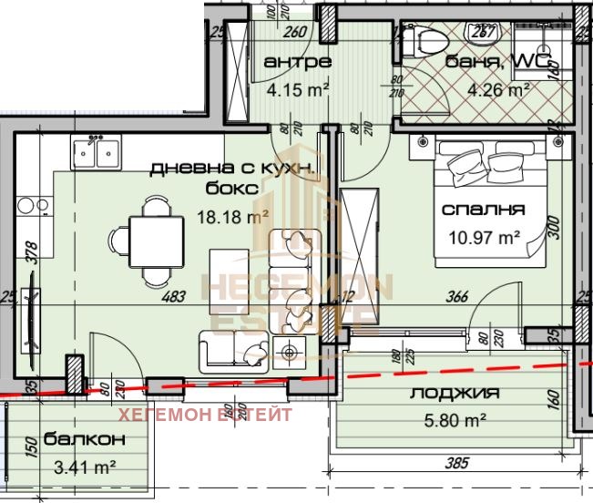 Satılık  1 yatak odası Varna , Cveten kvartal , 62 metrekare | 90181321 - görüntü [2]