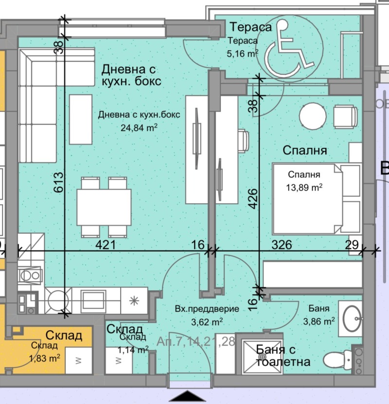 Satılık  1 yatak odası Plovdiv , Ostromila , 72 metrekare | 92952795