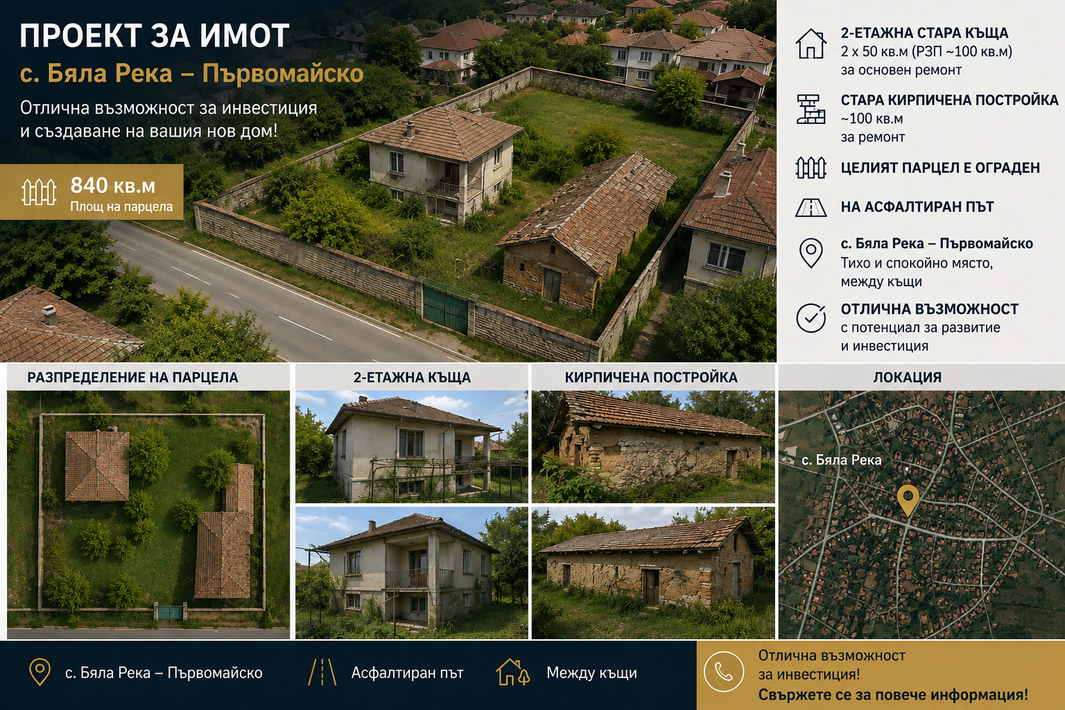 Продава КЪЩА, с. Бяла река, област Пловдив