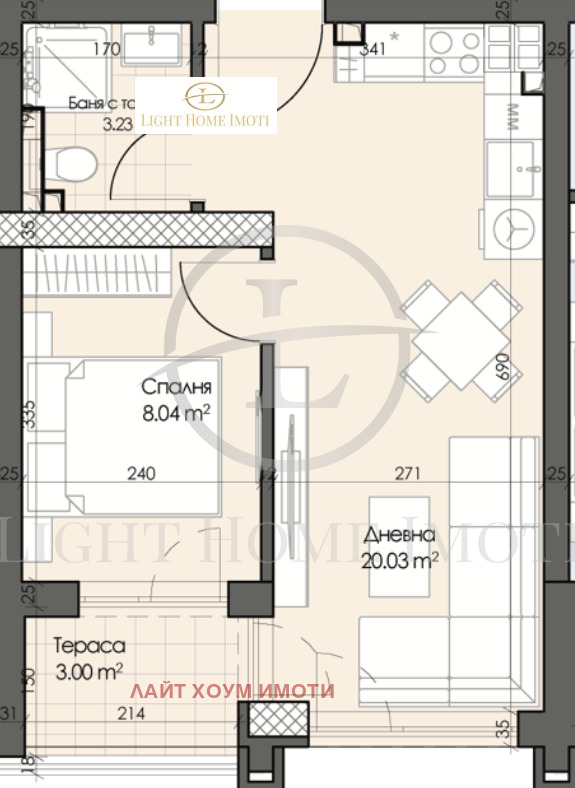 In vendita  1 camera da letto Plovdiv , Gagarin , 53 mq | 61195486 - Immagine [4]