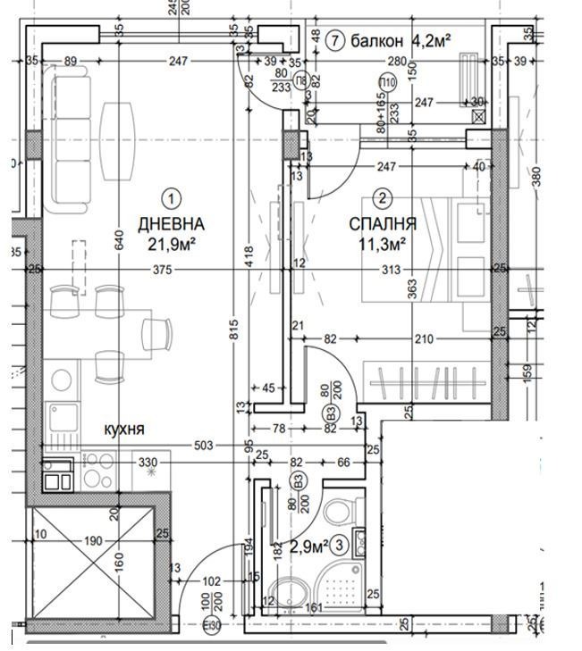Продава 2-СТАЕН, гр. София, Дружба 2, снимка 3 - Апартаменти - 53781419