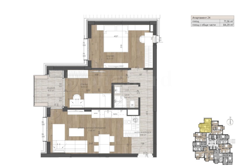 Продаја  2 спаваће собе Софија , Изгрев , 83 м2 | 97001690 - слика [5]