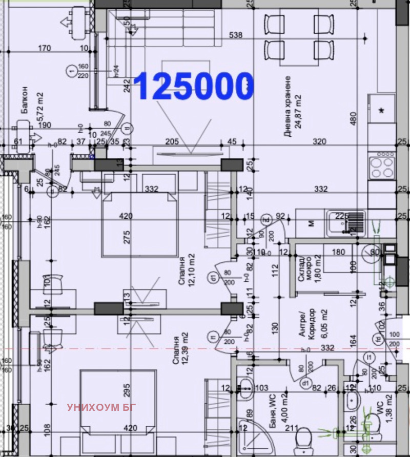 Продается  2 спальни Бургас , Изгрев , 89 кв.м | 36149030 - изображение [5]