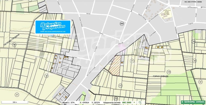 Продава ПАРЦЕЛ в област София, с. Петърч - 2500 кв.м / 137 500 € » 268 926.63 лв., БЪЛГЕРИАН ПРОПЕРТИС
