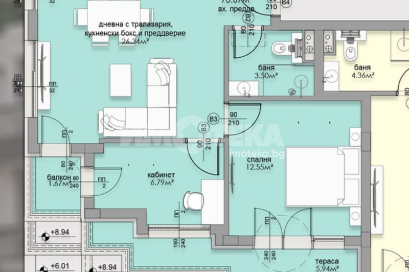 На продаж  1 спальня София , Малинова долина , 84 кв.м | 98410027