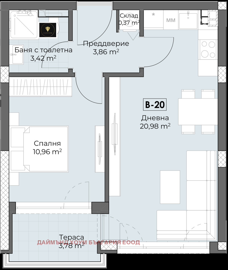 Продава 2-СТАЕН, гр. Пловдив, Беломорски, снимка 3 - Апартаменти - 53519838